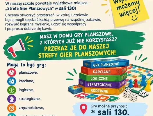 Żórawin: w szkole podstawowej powstaje Strefa Gier Planszowych