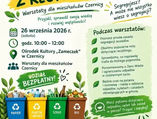 Warsztaty „Wkręceni w recykling” w Czernicy – naucz się segregować odpady