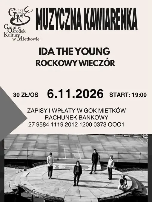 Koncert Ida The Young w GOK Mietków – kameralny wieczór z muzyką na żywo