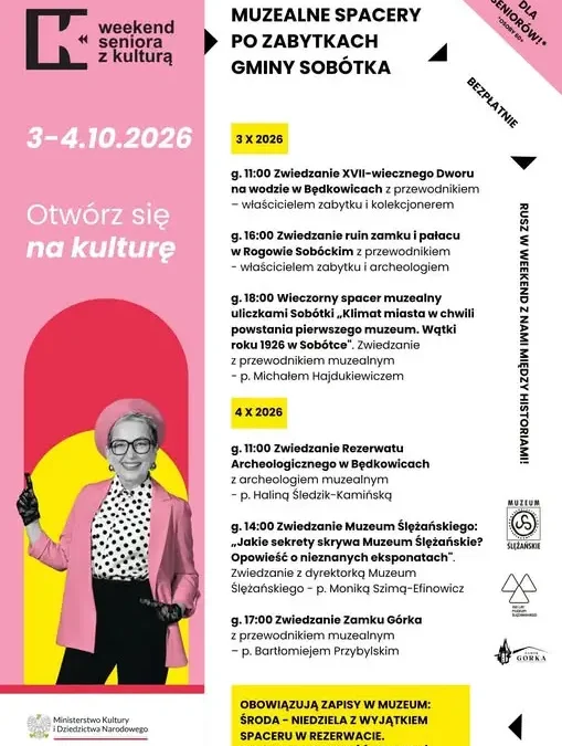 Weekend Seniora z Kulturą w gminie Sobótka – zwiedzanie zabytków z przewodnikami