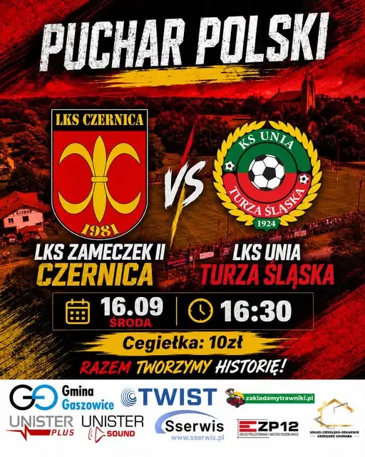 LKS Zameczek Czernica zagra z Unią Turza Śląska w III rundzie Pucharu Polski