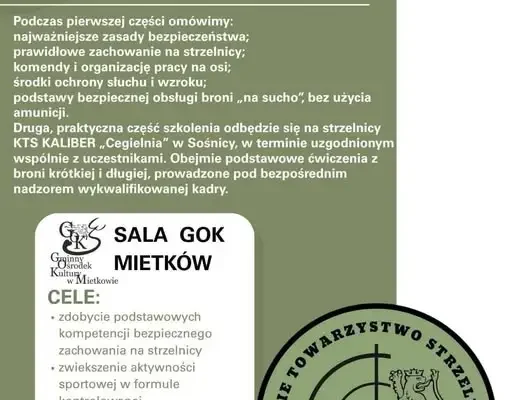Bezpłatne szkolenie strzeleckie dla mieszkańców gminy Mietków
