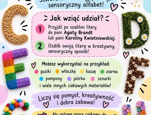 Konkurs „Alfabet sensoryczny” – twórz, baw się i wygrywaj!
