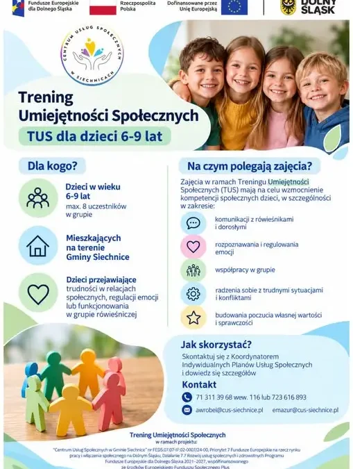 Trening Umiejętności Społecznych w Siechnicach – rusza nabór dla dzieci