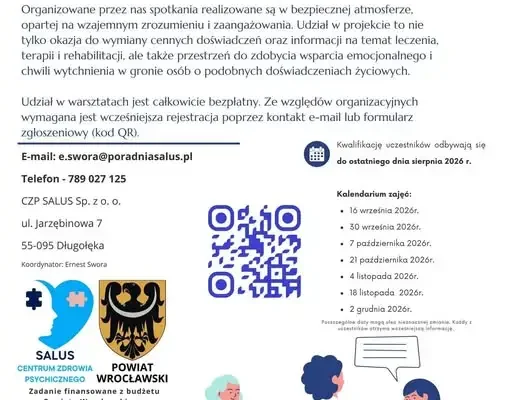 Bezpłatne warsztaty i grupa wsparcia dla rodziców dorosłych osób z niepełnosprawnościami w Powiecie Wrocławskim