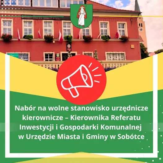 Sobótka szuka kierownika Referatu Inwestycji i Gospodarki Komunalnej