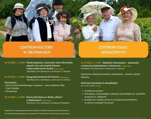 Gminne Dni Seniora 2026 w Gminie Siechnice – harmonogram wydarzeń