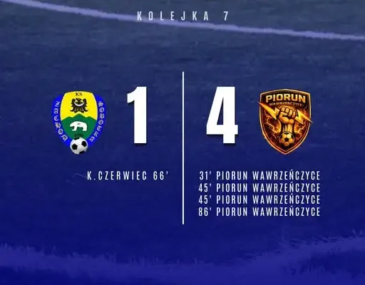 Zachód Sobótka przegrywa z Piorunem Wawrzeńczyce 1:4