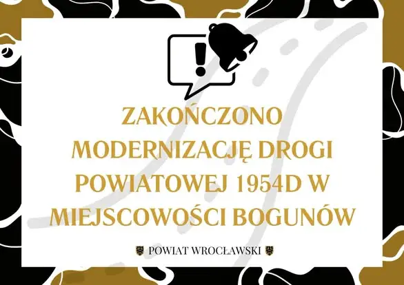Bogunów: droga powiatowa nr 1954D z nową nawierzchnią