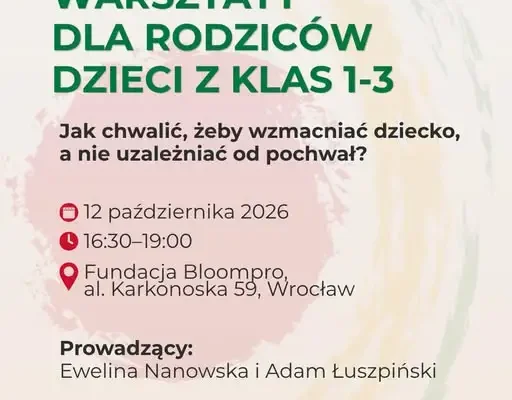 Bezpłatny warsztat dla rodziców dzieci z klas 1–3 w Gminie Kobierzyce