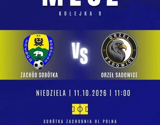 KS Sobótka Zachodnia kontra Orzeł Sadowice – mecz 8. kolejki już w niedzielę