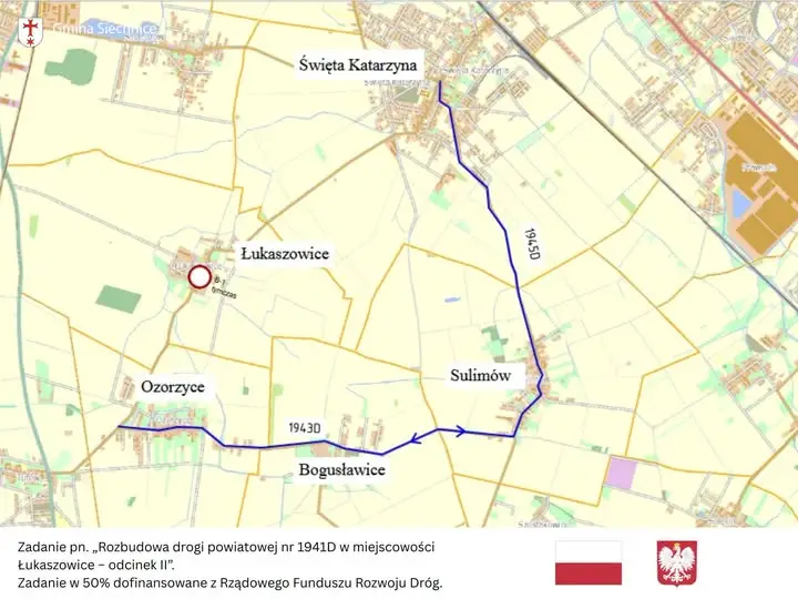 Łukaszowice: od 14 października zamknięta droga powiatowa nr 1941D
