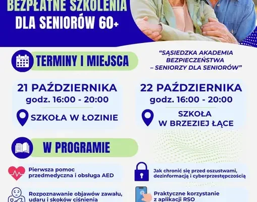 Bezpłatne szkolenia dla seniorów 60+ w gminie Długołęka – sprawdź terminy