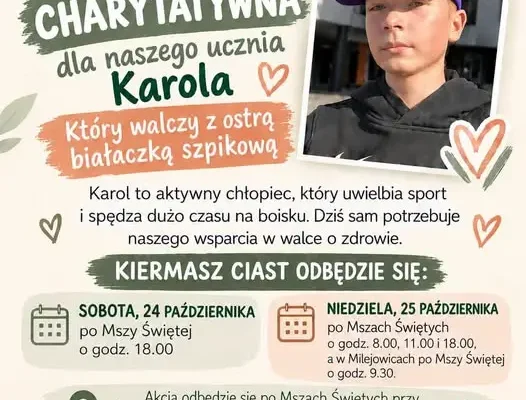 Żórawina mobilizuje się dla Karola Sidorowicza – charytatywny kiermasz ciast i zbiórka online