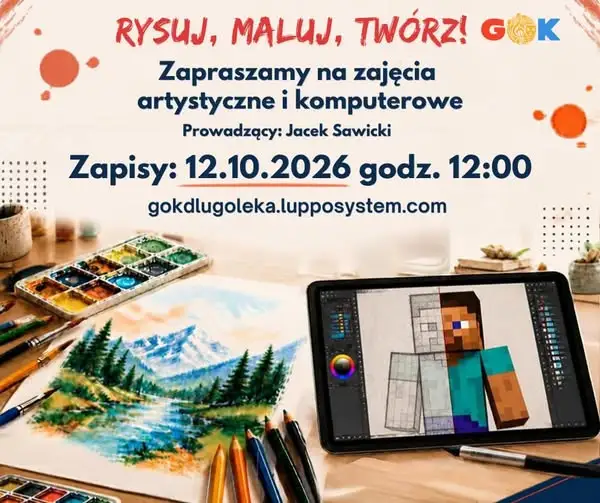 GOK Długołęka: trwają zapisy na zajęcia artystyczne i komputerowe 2026/2027