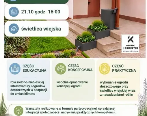 Gmina Kobierzyce zaprasza na warsztaty tworzenia ogrodu deszczowego w Małuszowie