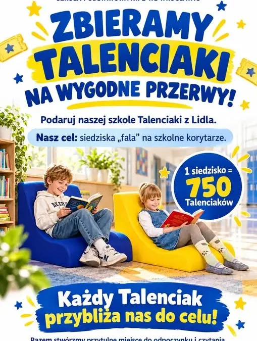 Szkoła Podstawowa nr 2 we Wrocławiu zbiera Talenciaki na siedziska „fala”