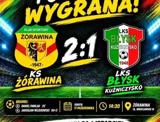 KS Żórawina wygrywa w końcówce i ma czwarte zwycięstwo z rzędu