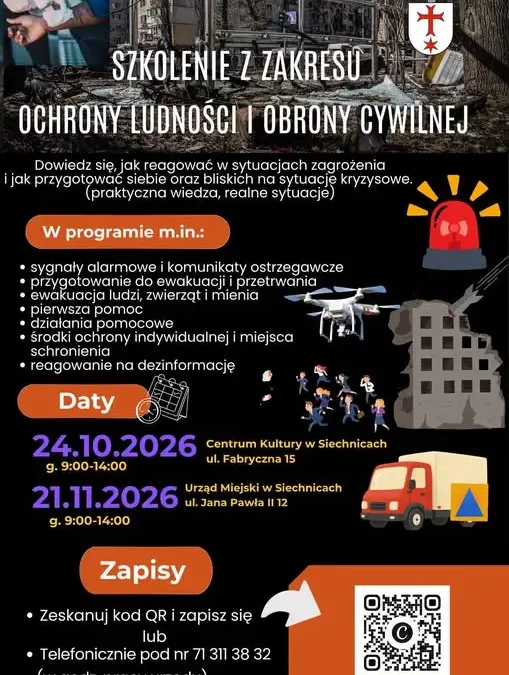 Bezpłatne szkolenie z obrony cywilnej w Siechnicach – zapisy trwają