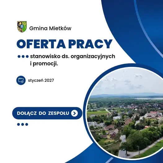 Gmina Mietków szuka specjalisty ds. organizacyjnych i promocji