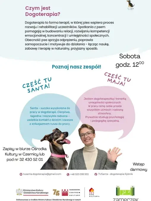 Dogoterapia na Zamku w Czernicy – bezpłatne zajęcia projektowe
