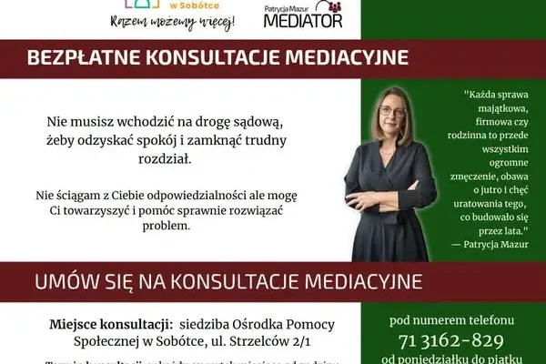 Bezpłatne mediacje w Sobótce – rusza nowa forma wsparcia dla mieszkańców