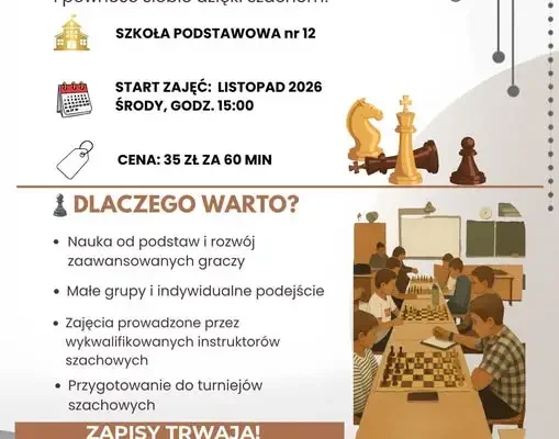 Szkoła Podstawowa nr 12 we Wrocławiu zaprasza na zajęcia szachowe dla dzieci