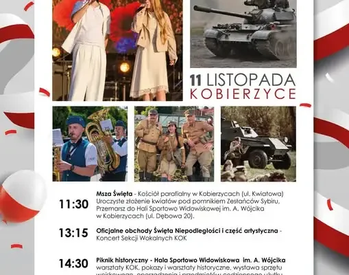 Święto Niepodległości w Kobierzycach – msza, piknik historyczny i czołg T-55
