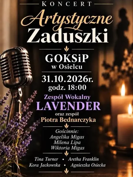Artystyczne Zaduszki w wykonaniu zespołu Lavender – koncert w GOKSiP Jordanów