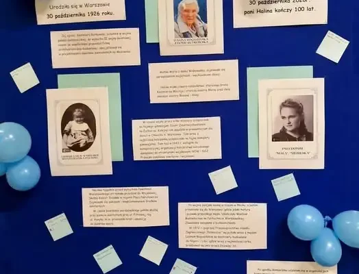 Szkoła uczciła 100. urodziny powstańczki. Niebieskie karteczki zamiast kwiatów