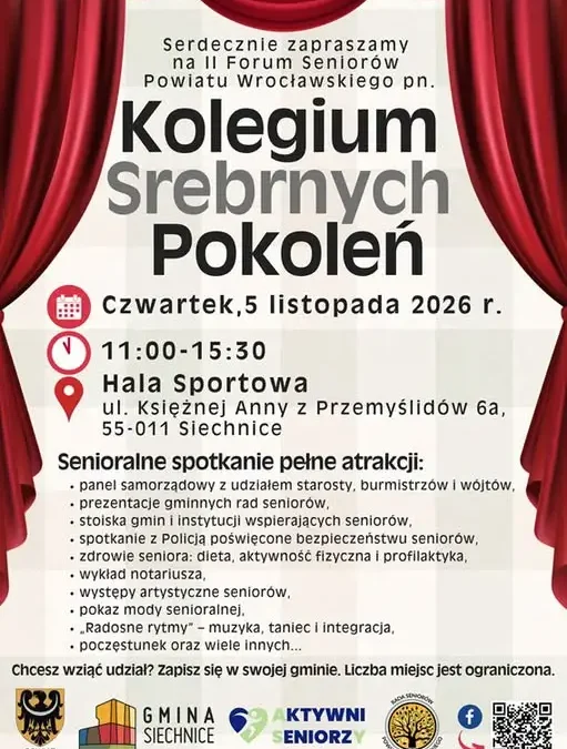 II Forum Seniorów Powiatu Wrocławskiego – zapisy dla seniorów z Gminy Jordanów Śląski